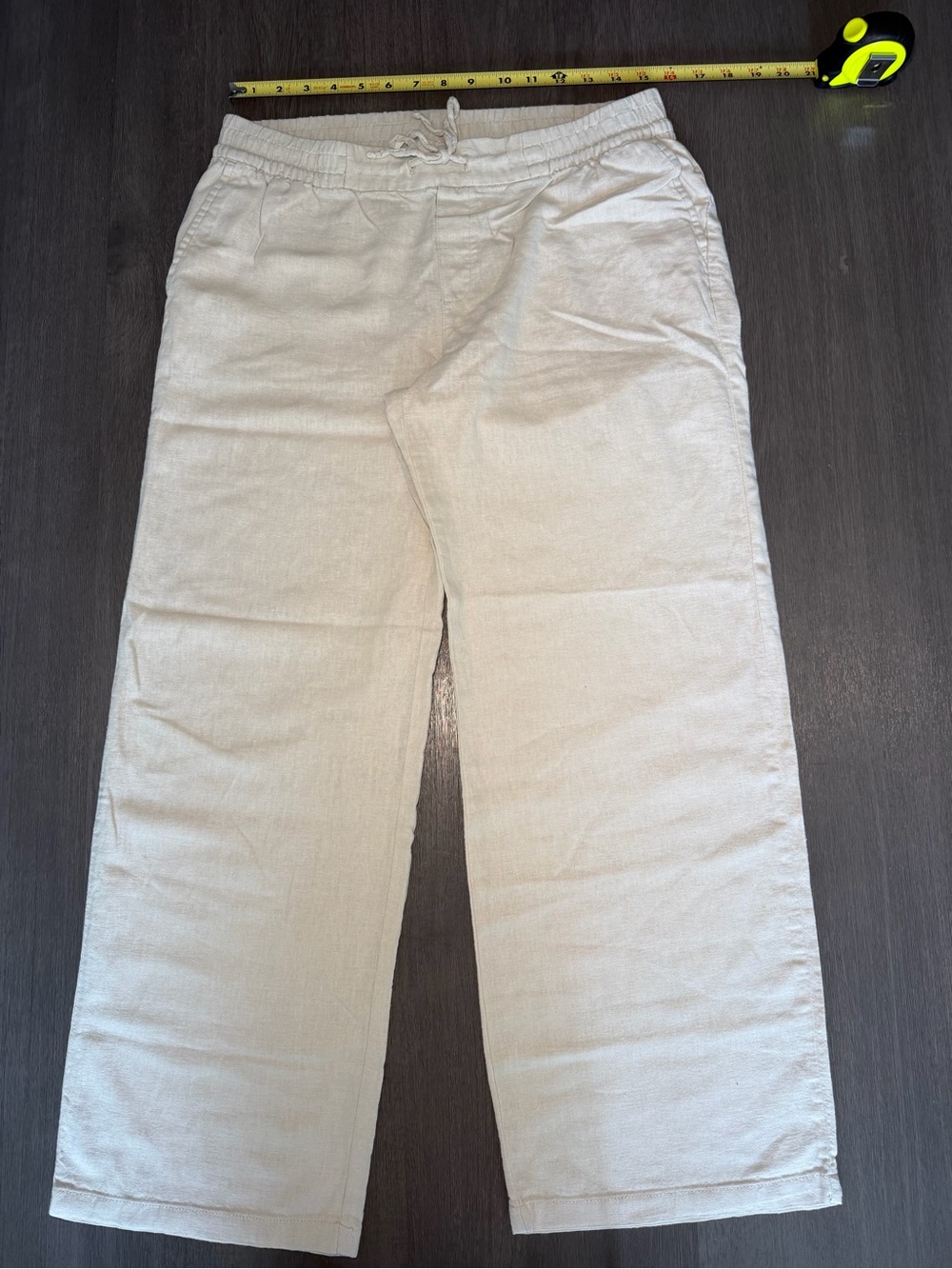 Old Navy Linen Blend Pull On Pants Beige Size Medium